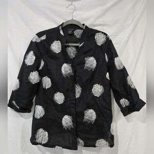 Anne Carson 100% Linen Large Petite Womans Blouse